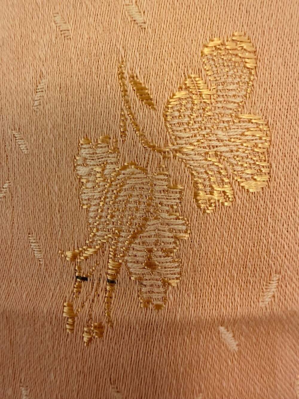 Celine Gold Jacquard Upholstery Fabric Peach Gold Floral Brocade 1 Yard 36x54